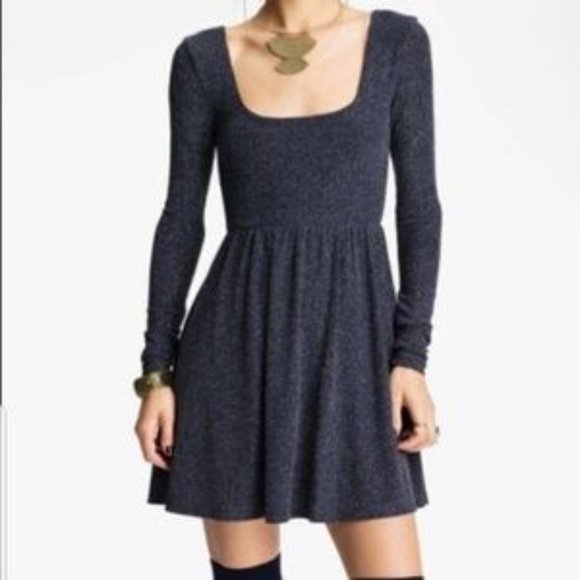 Free People | Midnight Sparkly Long Sleeve Dress (M) - Picture 2 of 5